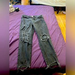 Black high rise mom jeans